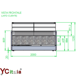 Vetrina con refrigerazione semiventilata 2000x7801.678,50 €1.865,00 €Vetrine profondità 800 ventilateF.A.R.H. Snc Di Bottacin Antonio & C