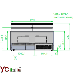 Vetrina con refrigerazione semiventilata 2000x780