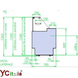 Vetrina con refrigerazione semiventilata 1520x780