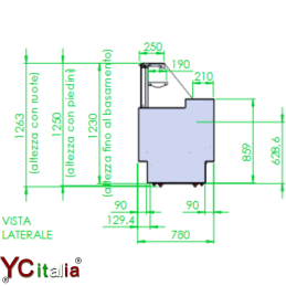 Vetrina con refrigerazione semiventilata 2480x7802.013,30 €2.237,00 €Vetrine profondità 800 ventilateF.A.R.H. Snc Di Bottacin Antonio & C