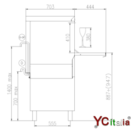 copy of Lavabicchieri e piatti cesto 50x50