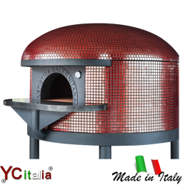 Forno a legna salernitano con mosaico blu|Forni pizza a legna da interno