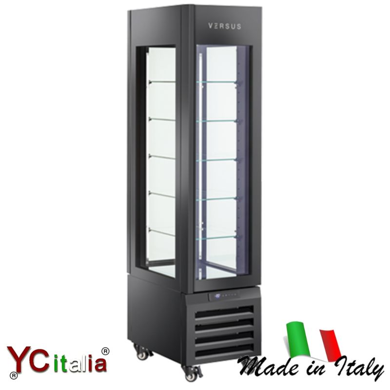 Vetrina pasticceria refrigerata panoramica 450x650x1900 mm|Vetrine semifreddi