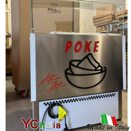 Vitrine pour Poke avec 12 bacs et support à sauces