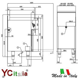 Cucina 2 fuochi 10,5 kw