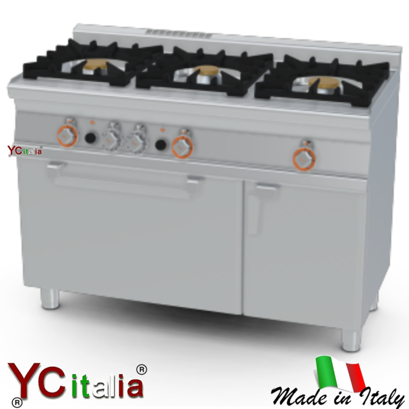 Cucina 2 fuochi con forno a gas 1/1