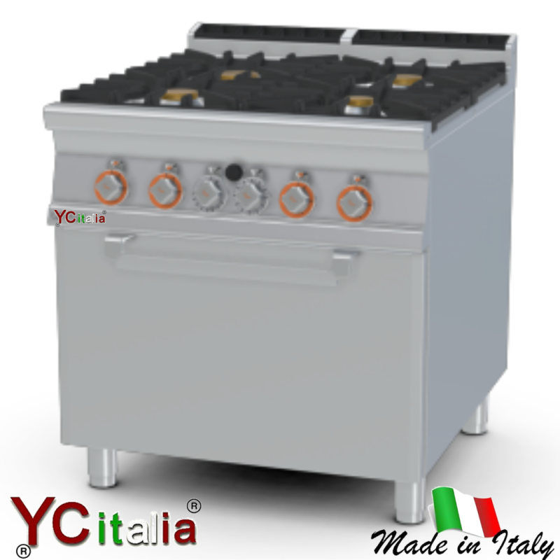 Cucina 4 fuochi su forno a gas