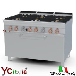 Cucina 6 fuochi con forno a gas 120x90x904.516,00 €4.516,00 €Cucina a gas professionale con forno profondita 900F.A.R.H. Snc Di Bottacin Antonio & C