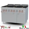Cucina 6 fuochi con forno ventilato|Cucina professionale a gas con forno ventilato profondita 900