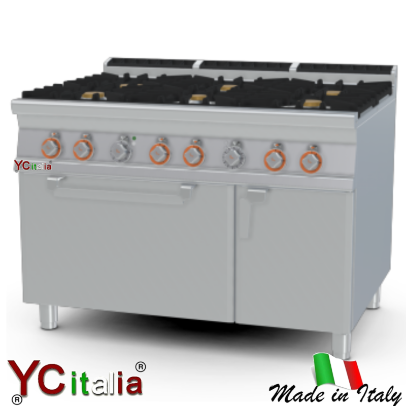 Cucina 6 fuochi con forno ventilato4.561,00 €4.561,00 €Cucina professionale a gas con forno ventilato profondita 900F.A.R.H. Snc Di Bottacin Antonio & C