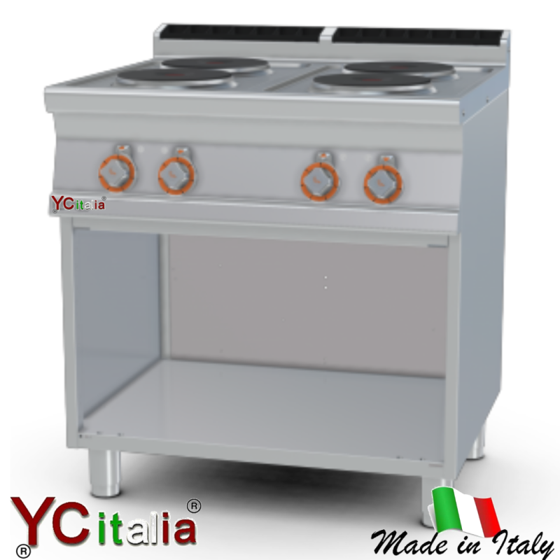 Cucina 4 piastre tonde aperta kw 10,4