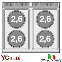 Cucina 6 piastre tonde con forno ventilato|Piastra tonda