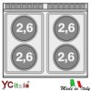 Cucina 4 piastre tonde con forno elettrico statico|Piastra tonda