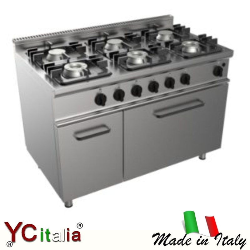 Cucina 6 fuochi con forno a gas 34,9 kw|Cucine con forno gas