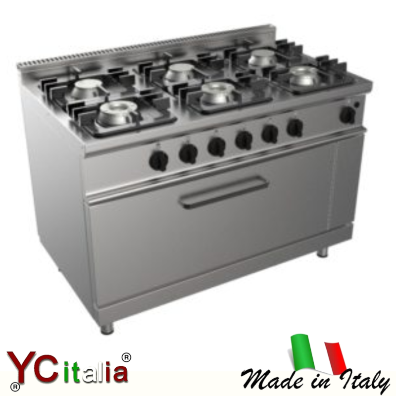 Cucina 6 fuochi con forno a gas 39 kw|Cucine con forno gas