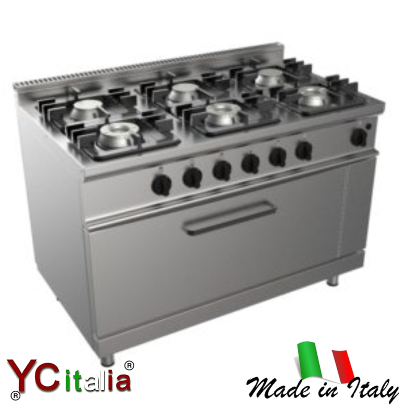 Cucina professionale 6 fuochi con forno a gas|Cucine con forno gas