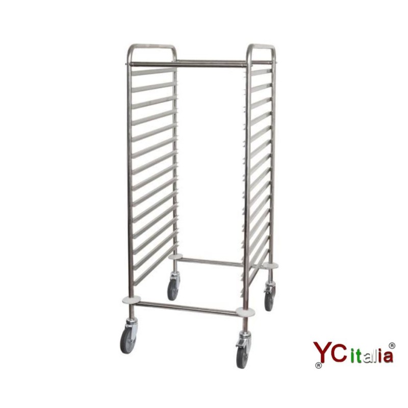 Carrello inox 14 teglie 2/1