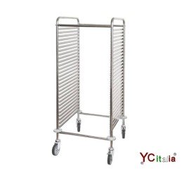 Carrello inox per 28 teglie...