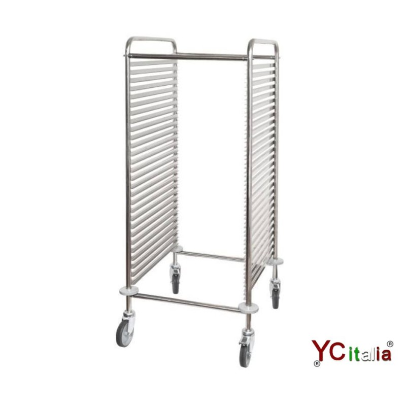 Carrello inox per 28 teglie 2/1