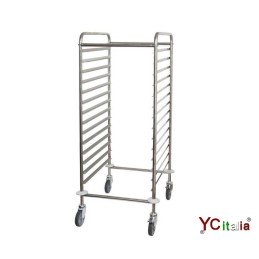 Carrello inox 14 teglie...