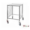 Carrello in acciaio inox per 7 teglie 2/1