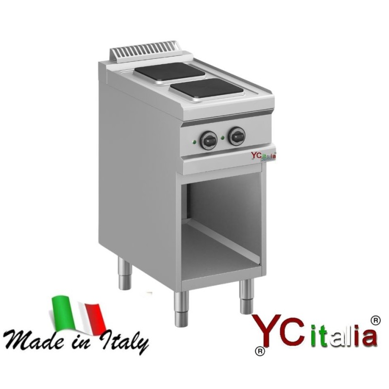 Cucina su mobile con due piastre quadrate