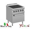 Cucina con 4 piastre quadrate ribassate e forno ventilato