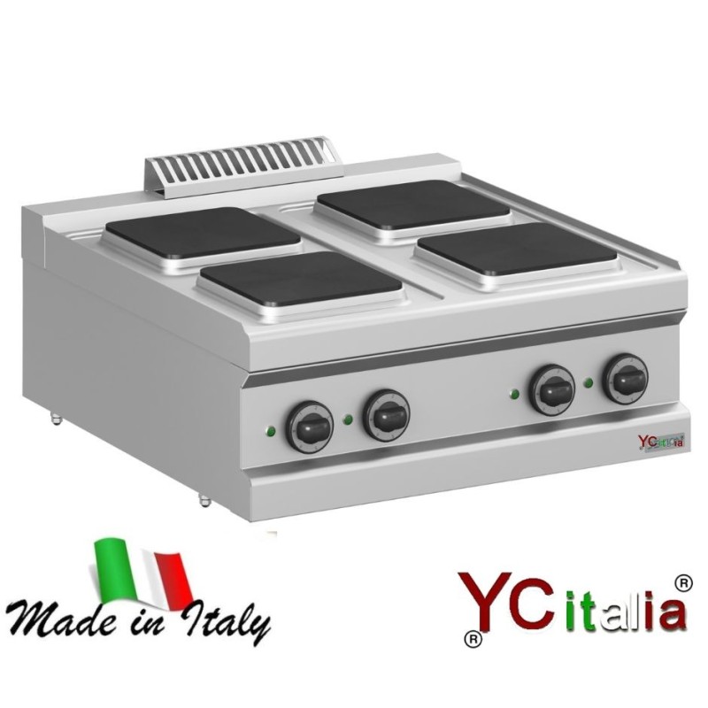 Cucina da appoggio con quattro piastre quadrate