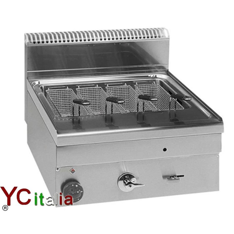 Cuocipasta a gas 25 lt da banco|Cuocipasta snack da banco professionale profondita 600