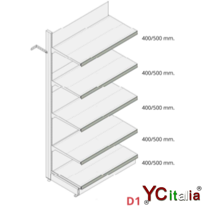 Scaffale murale H2160 P500 L1330