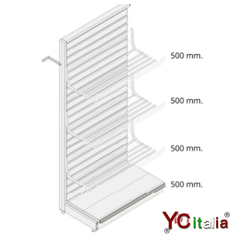 Scaffale murale H2160 P500 L1000