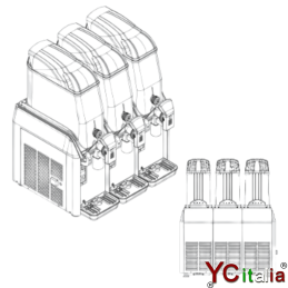 Macchina per granite 3 campane 36 litri