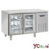 Tavolo refrigerato 2 porte a vetro ventilato +3 +10|Tavoli refrigerati porte a vetro 700 profondità