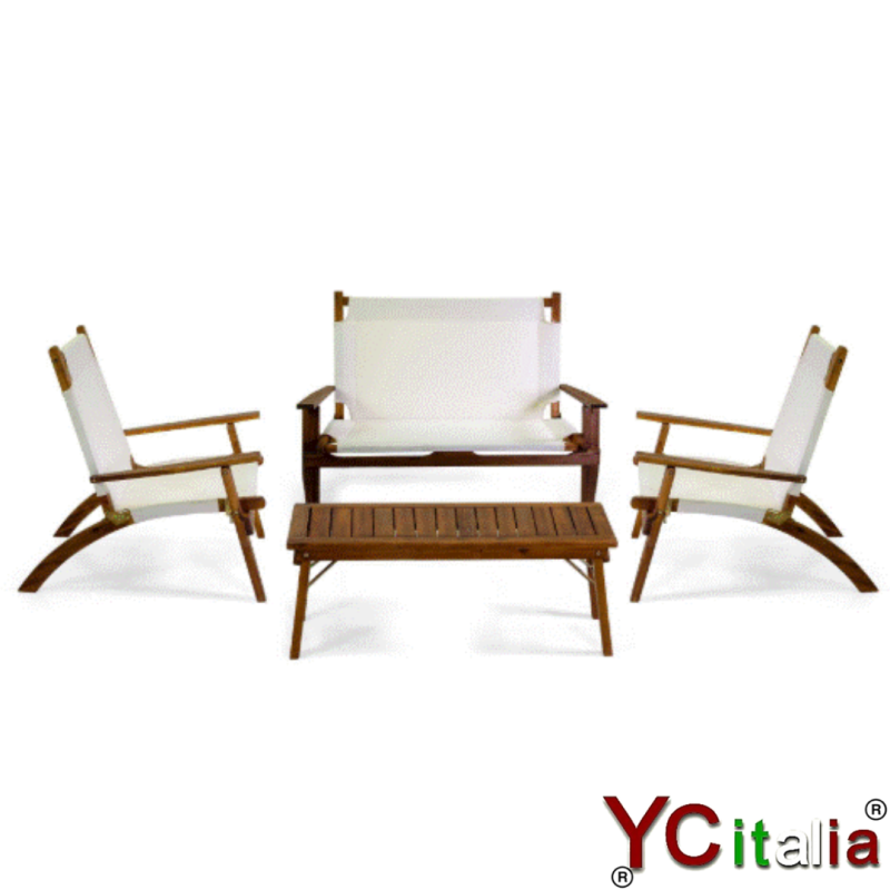 Salotto imbottito in legno a due posti