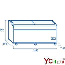 Congelatore a isola 1856x858x892|Congelatori con porte vetro scorrevoli