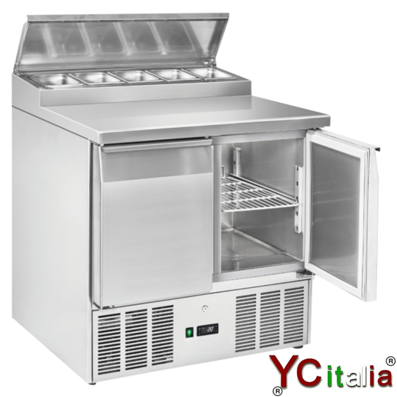 Saladette 2 porte con alzatina 900x700x1005 h
