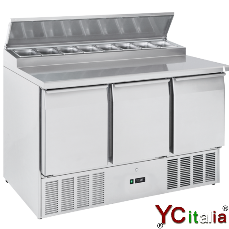 Saladette 3 porte 389 Lt 1365x700x1005 h|Saladette refrigerata a 3 porte