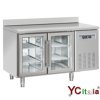 Tavolo refrigerato con alzatina professionale 1350x625x950|Tavoli frigo porte vetro 600 profondità