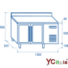 Tavolo refrigerato con alzatina professionale 1350x625x950|Tavoli frigo porte vetro 600 profondità