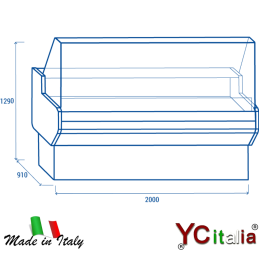Banco espositore vetri dritti 2000x910x1290