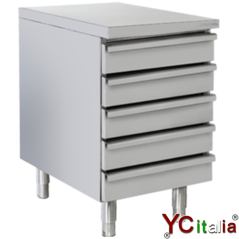 Cassettiera inox per pizzeria 525x800x850|Cassettiere per banchi pizza