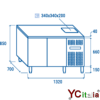 Tavolo refrigerato GN1/1 con lavello 1320x700x850