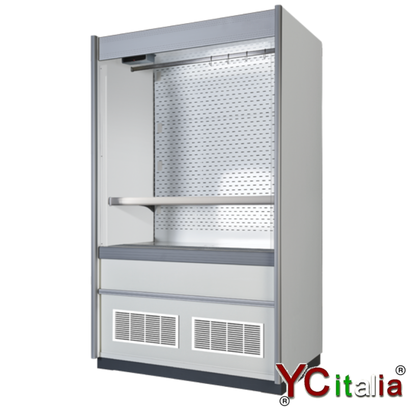 Vetrina murale con ganciera per carni 960x635x2095|Espositori murali profondità 600