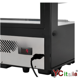 Vetrina espositore refrigerata nero 160 lt|Vetrina refrigerata da banco 3 piani