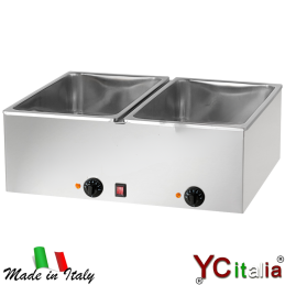 Bagnomaria 2 vasche GN 1/1|Bagnomaria snack da banco professionale profondita 600