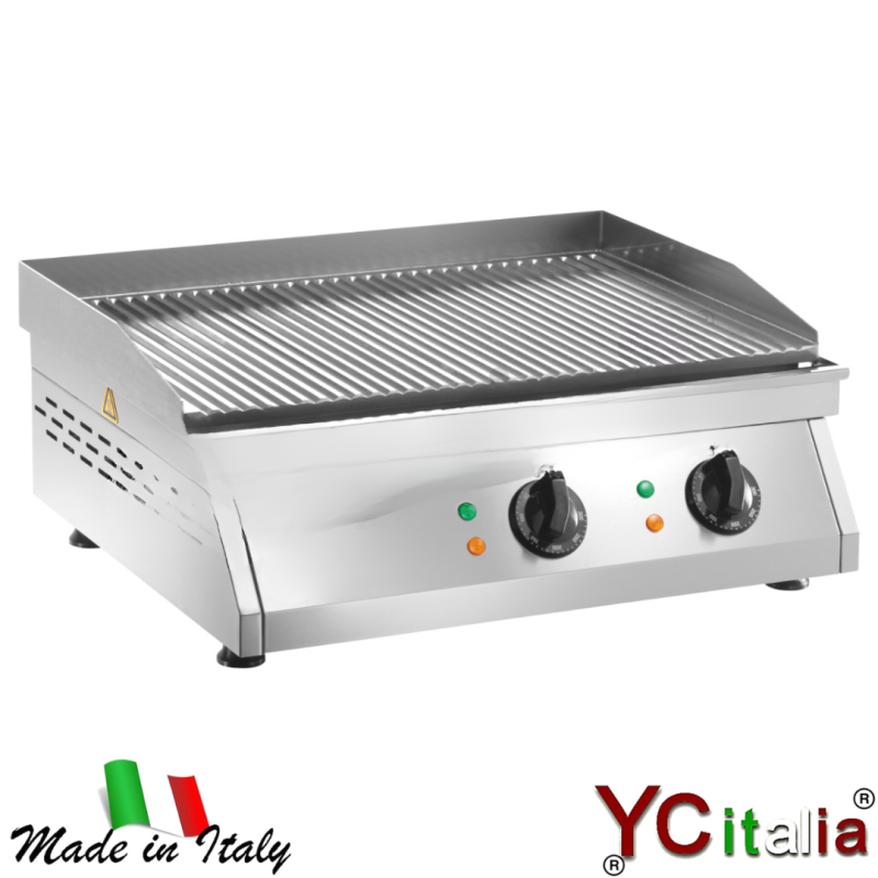 Fry top doppio rigato 600x500|Fry top rIgato elettrico da banco