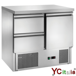 Saladette con 2 cassetti e 1 porta 900x700x850 h|Saladette refrigerate a 2 porte