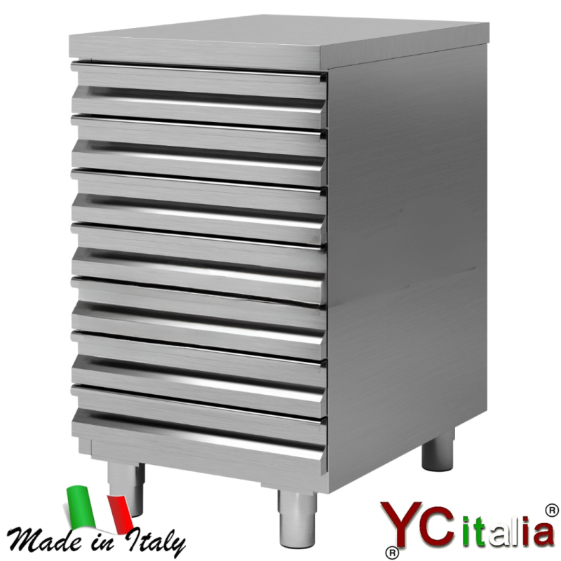 Cassettiera in inox per pizzeria