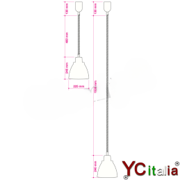Lampada a raggi infrarossi altezza regolabile colore alluminio|Lampade per riscaldare i piatti