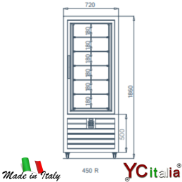 Espositore refrigerato rotante  720x620x1860